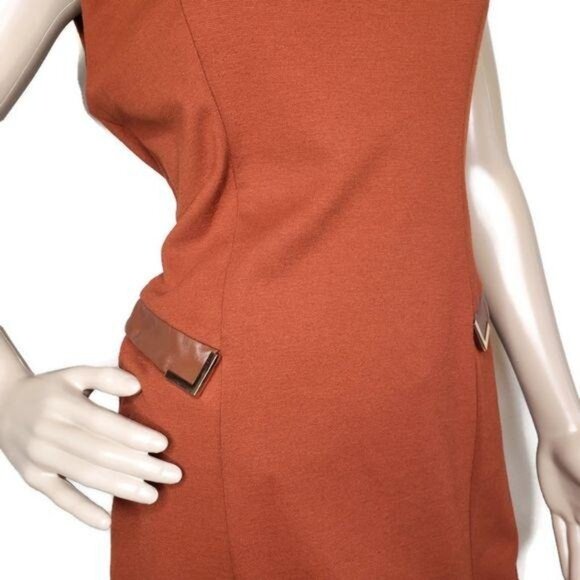 Premise Womens Sleeveless Rust Sheath Dress Size 8 Fall Fashion classic classy - Picture 2 of 6